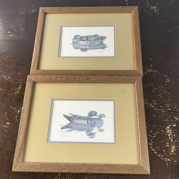 Richard Sloan Other - Richard Sloan Duck Prints Set Of 2 Vintage 1981 13x16 Plastic Panel Wood Frames